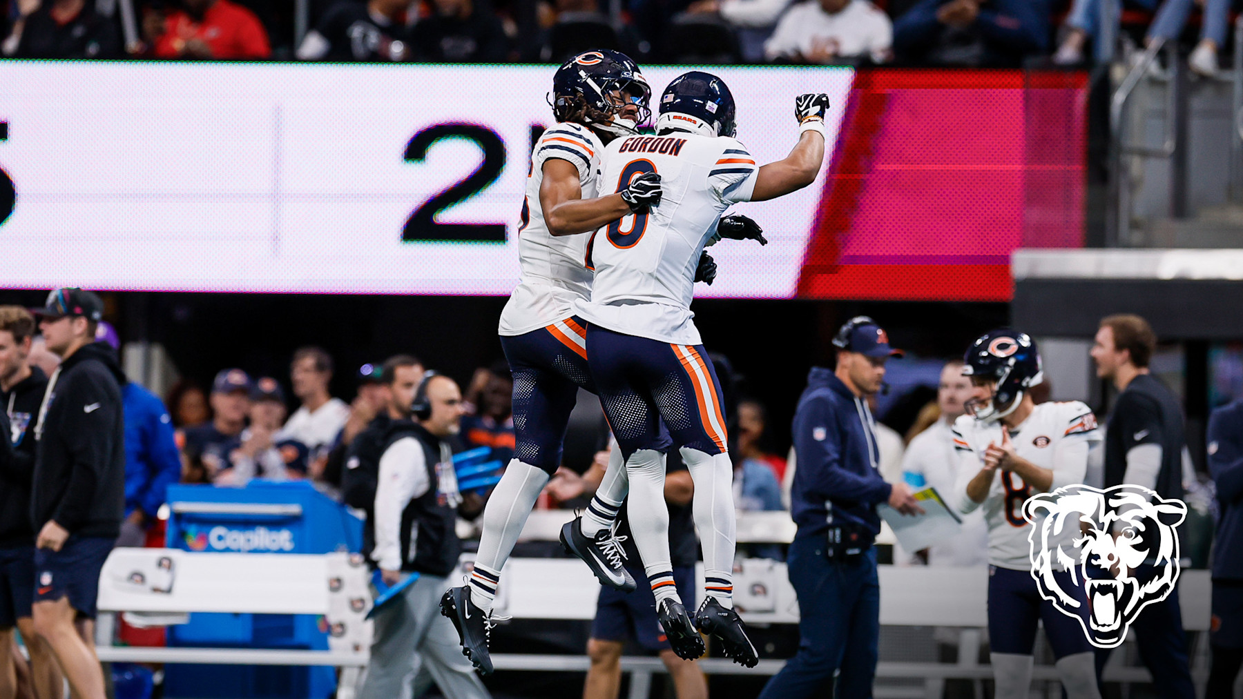 Chicago Bears players during their Week 6 win over the Atlanta Falcons