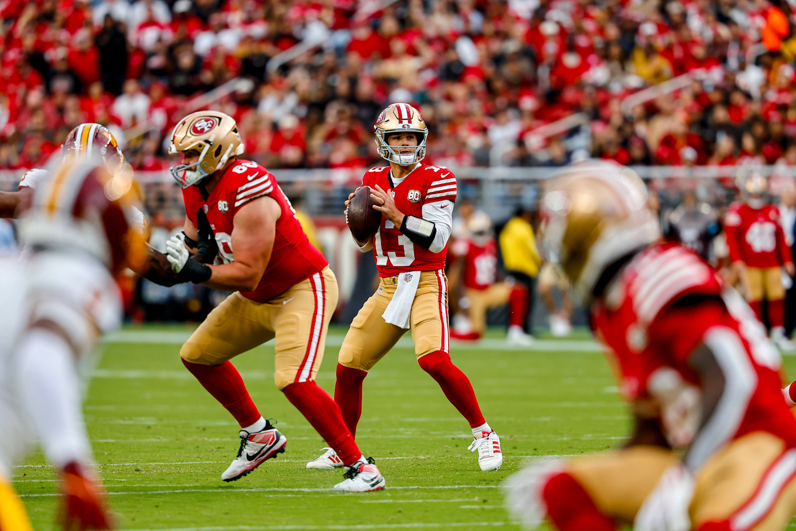 Brock Purdy during San Francisco's Week 6 game against Washington