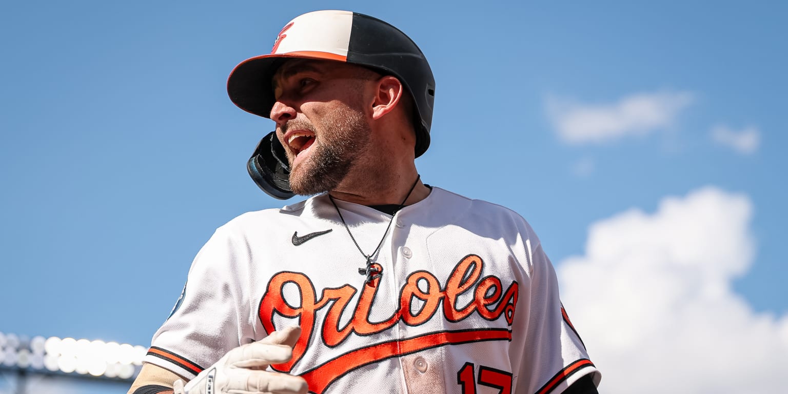 Pete Alonso in an Orioles road uniform during Baltimore's late-season Wild Card push