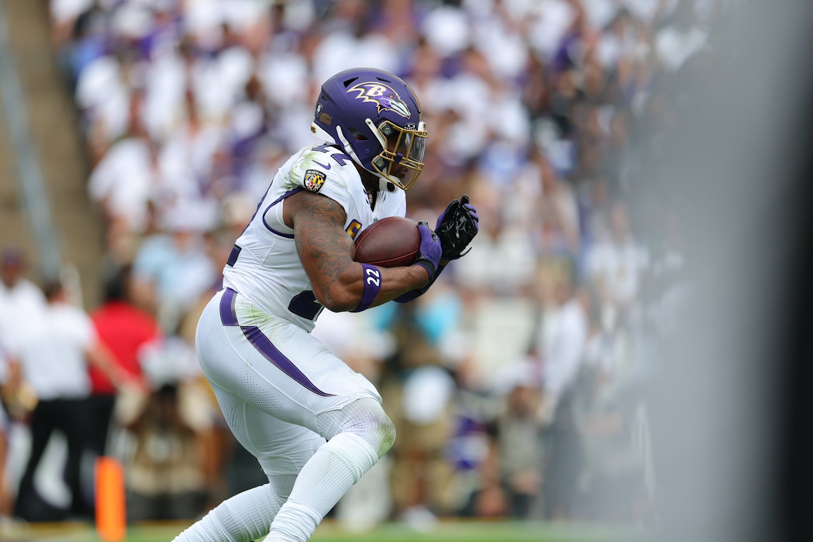 Derrick Henry carries the ball against the Saints in Week 2