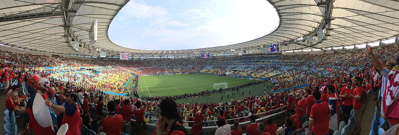 Panoramic interior view of Maracanã Stadium in Rio de Janeiro during the 2014 World Cup