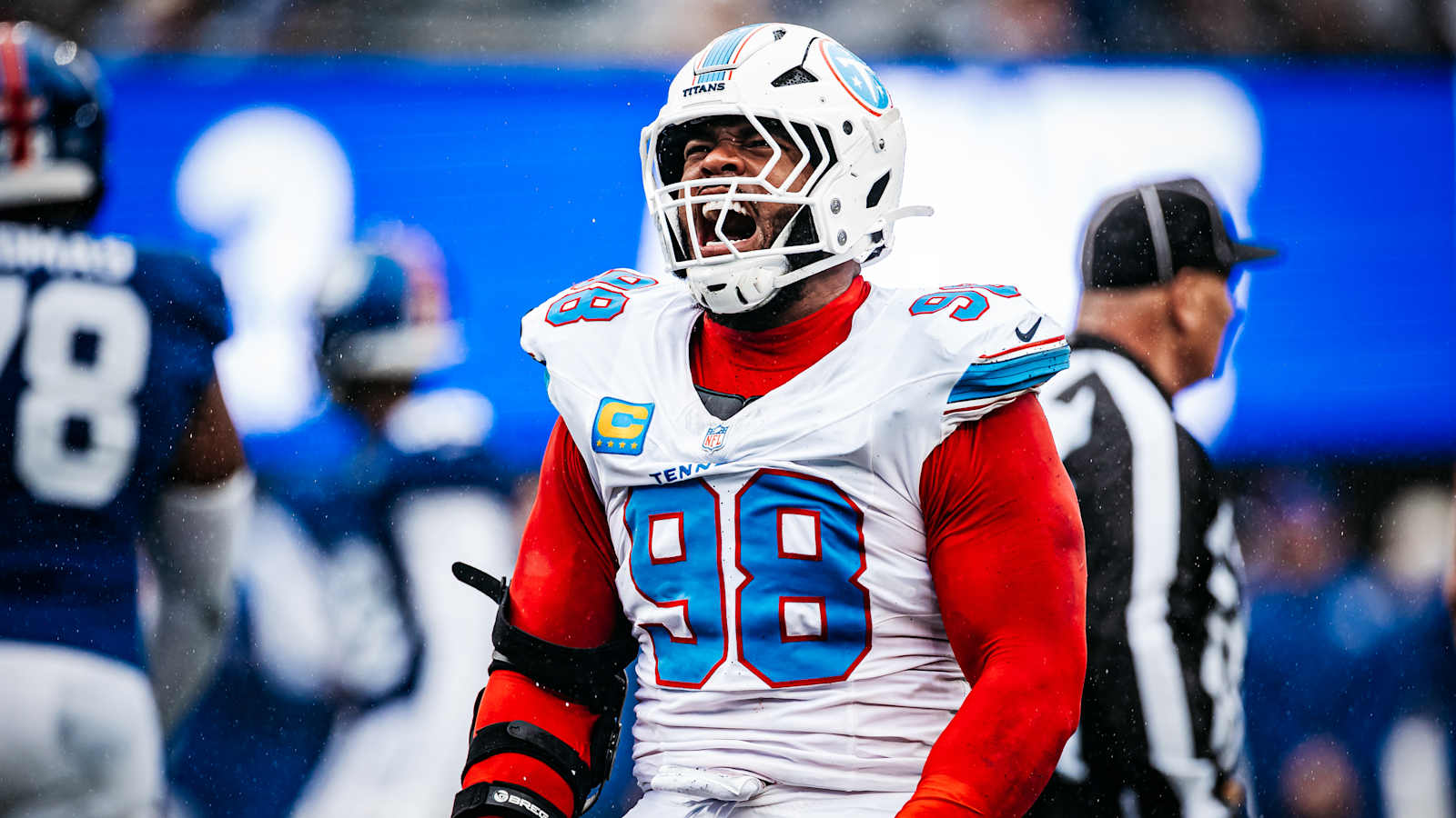 Jeffery Simmons during the Titans’ Week 3 game against the Giants